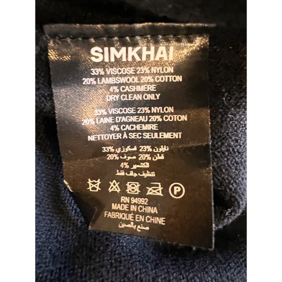 SIMKHAI Skyla Long Sleeve black Wrap Sweater Dress SIZE M - Picture 8 of 8